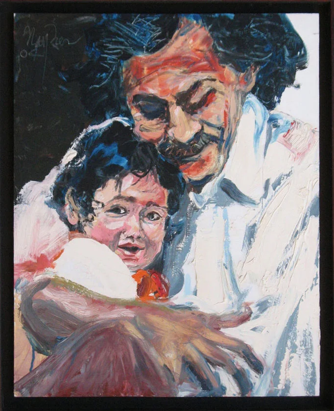 Francisco Toledo and His Son, 2003 | Oil on Board | 41 cm x 51 cm
