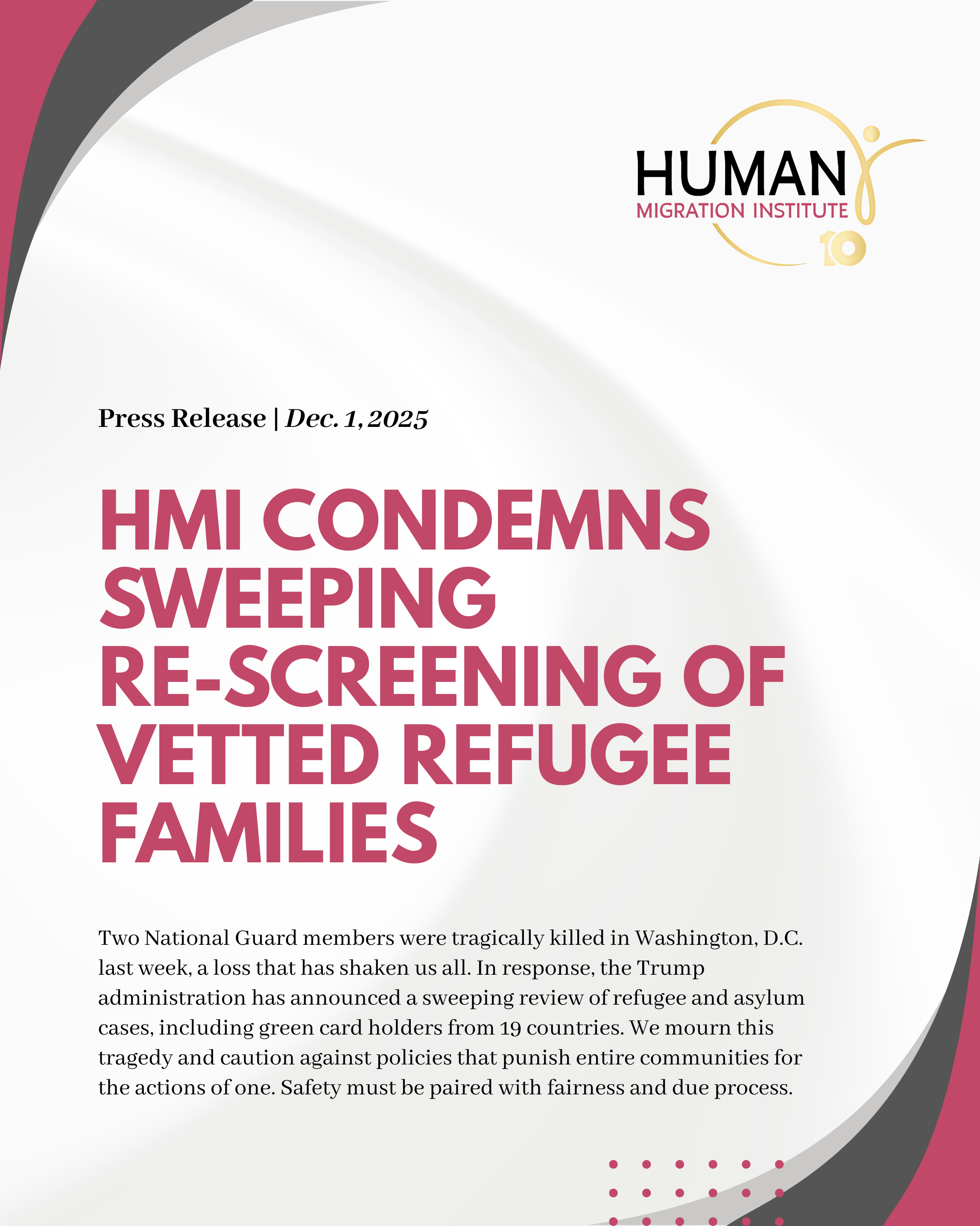 HMI Condemns Re-Screening of Vetted Refugee Families