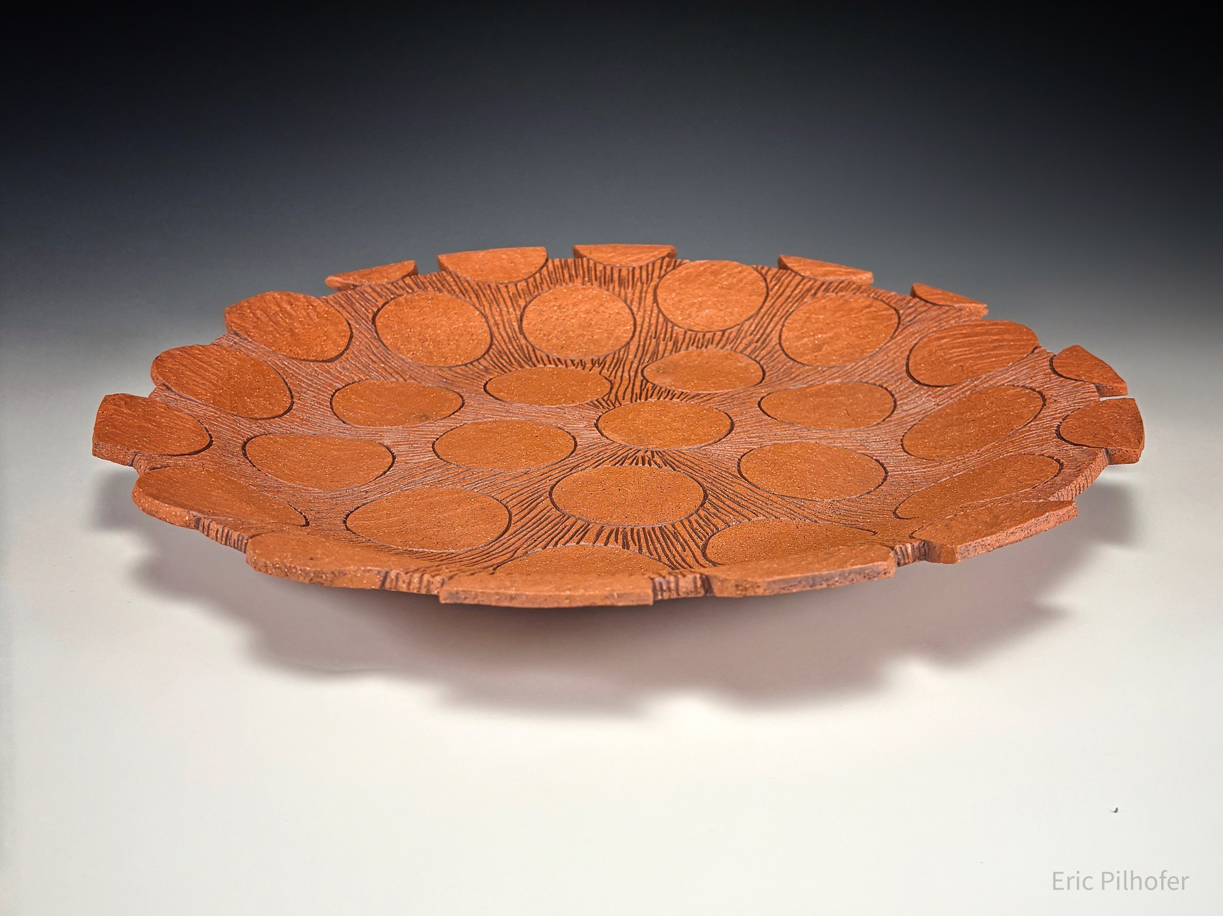 Red Carved Circle Plate II