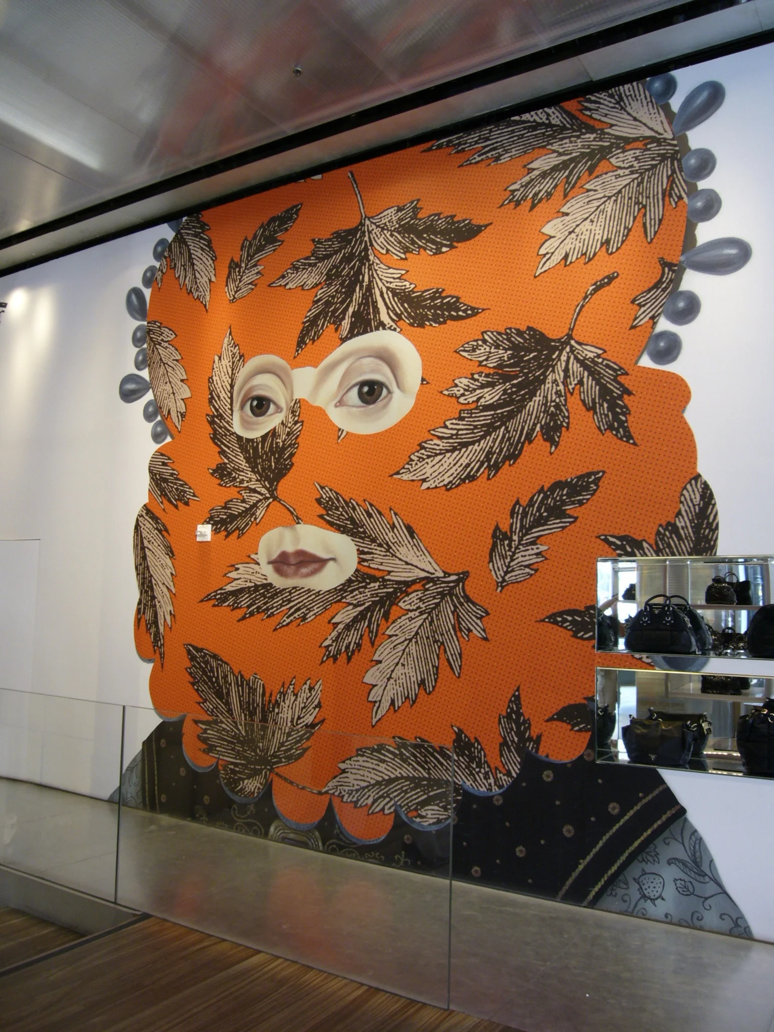 2007 - MASKED / HOODED WOMEN - printed wallpaper + intervention