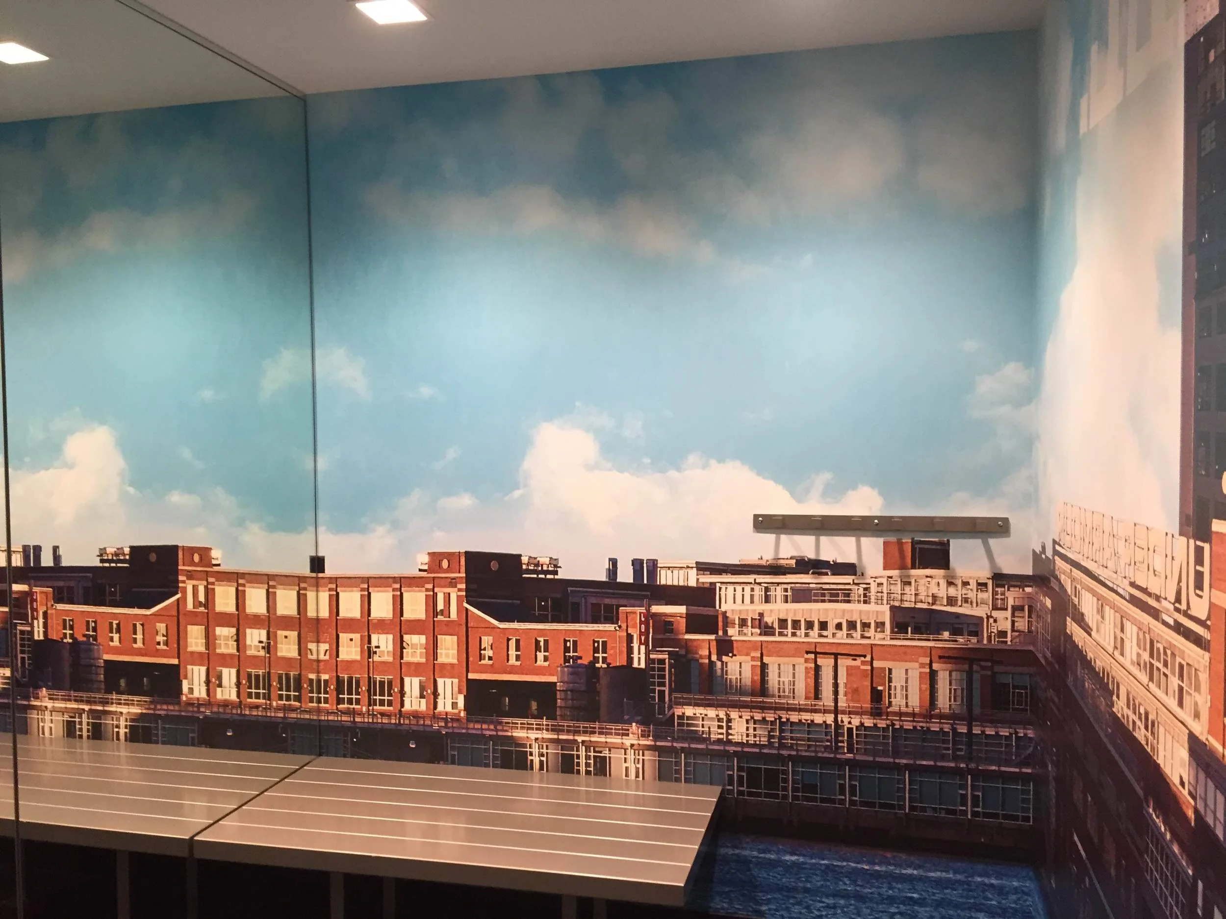 printed wallpaper environmental graphic