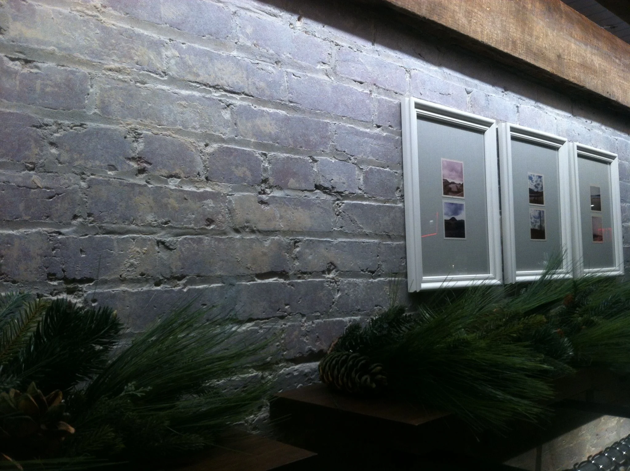 hand painted distressed brick wall finish