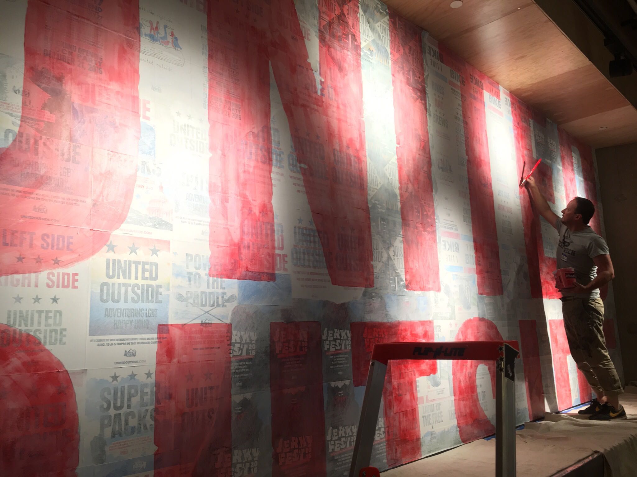 Washington, D.C - mixed media painted cash wrap mural