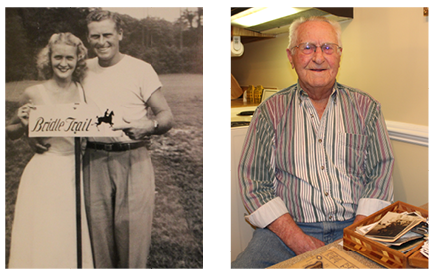 Willie Reid with his wife of 65 years in the 1930's and Willie now in 2015.