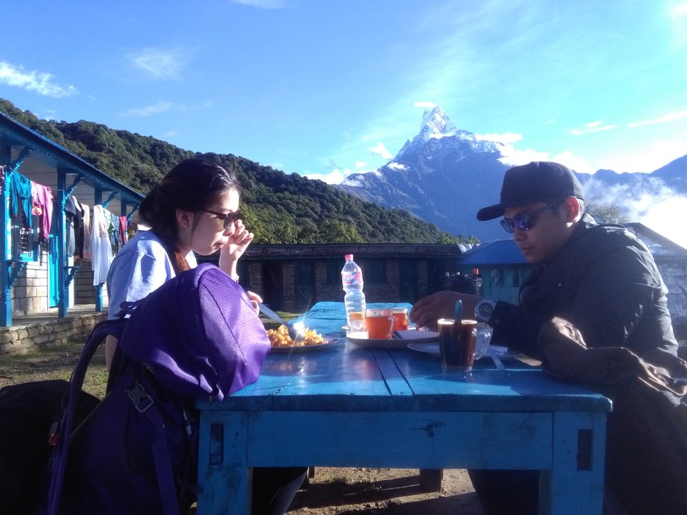 Breakfast with Mt. Machhapuchhre