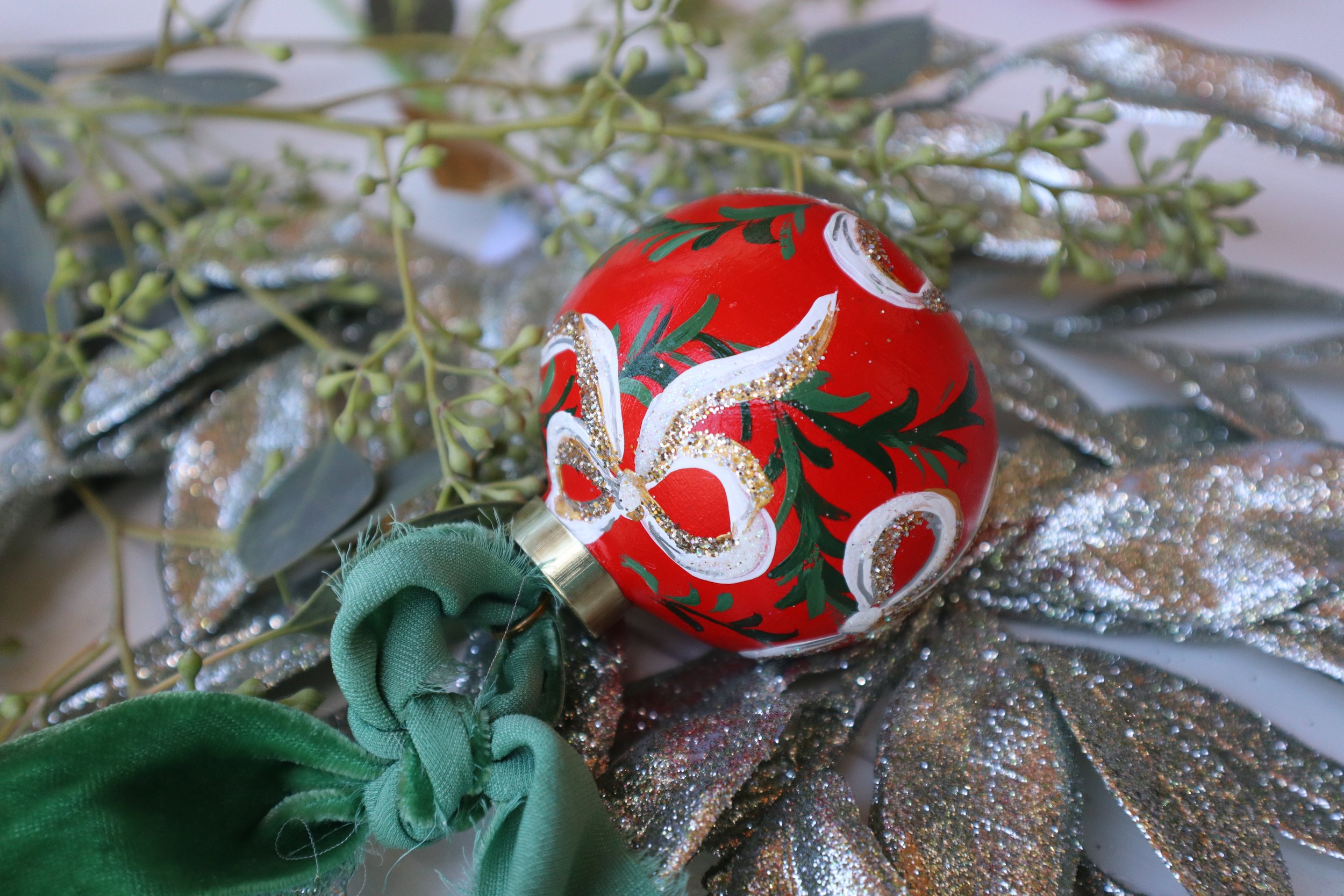 Bright Red w/ White Bows