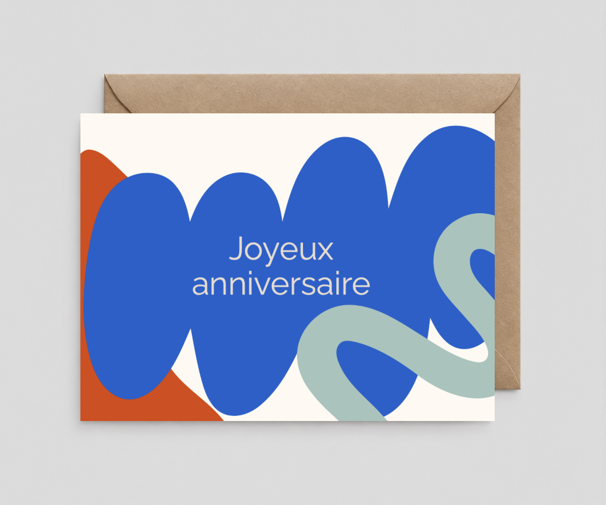 Boucle & Papier - Carte de voeux - Joyeux anniversaire funky