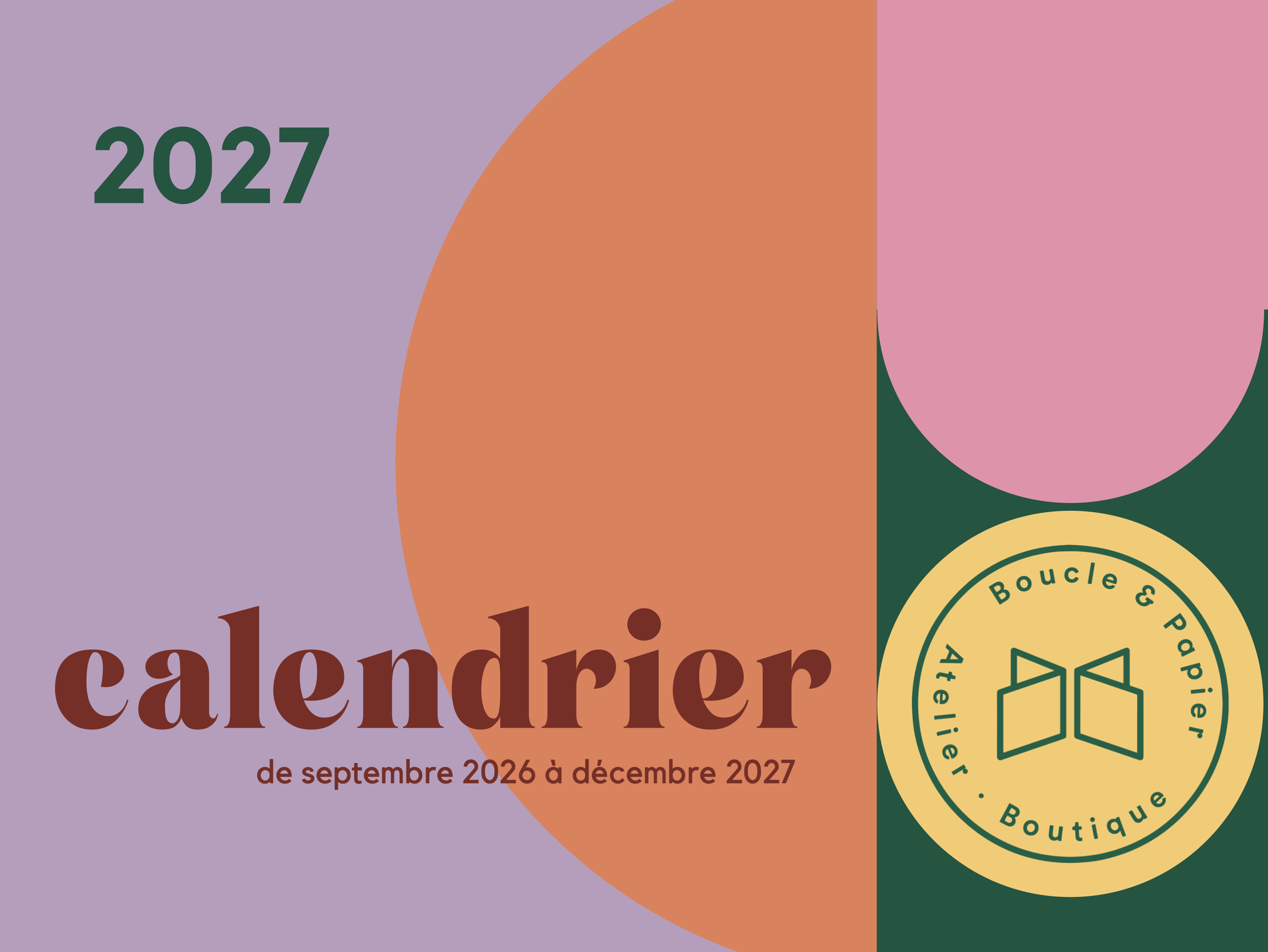 PRÉVENTE - Boucle & Papier - Calendrier 2026-27 - 16 mois - Horizontal