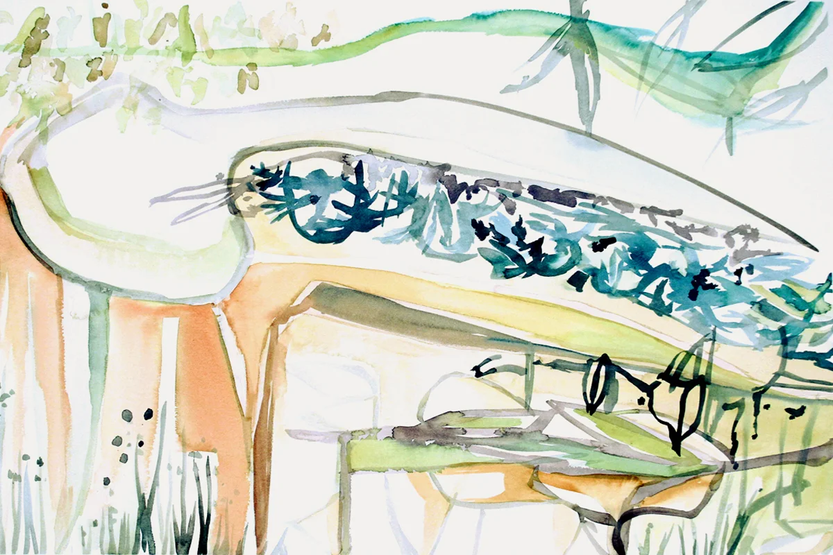 WATER LILY Watercolor on Paper 22 x 30 inches (56 x 76 cm) 