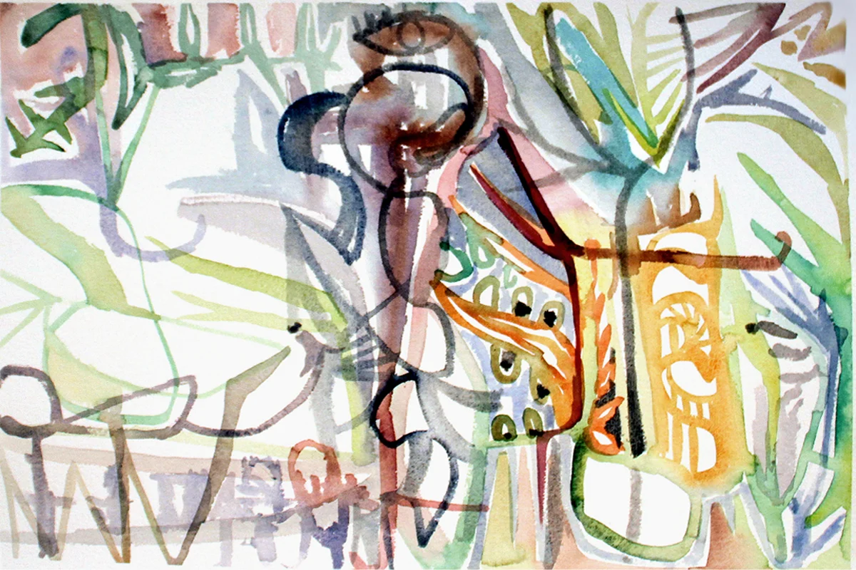 BIRDS Watercolor on Paper 23 x 30 inches (59 x 76 cm)