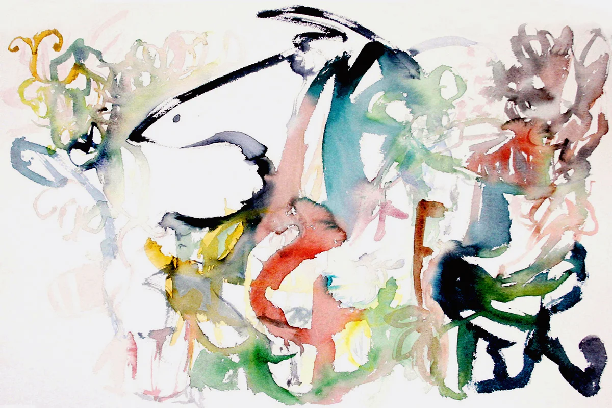 FLYING BY Watercolor on Paper 22 x 30 inches (56 x 76 cm) 
