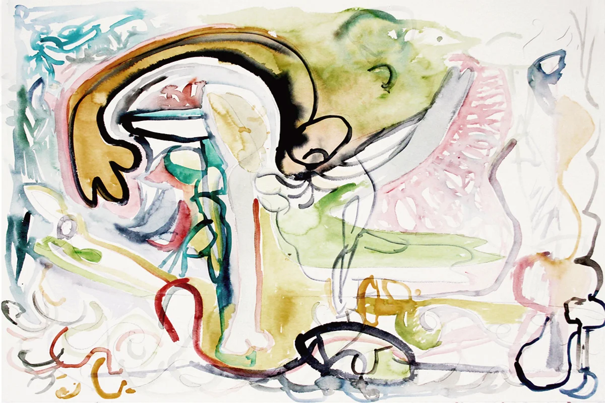 CAN'T STAND UP Watercolor on Paper 22 x 30 inches (58 x 76 cm) 