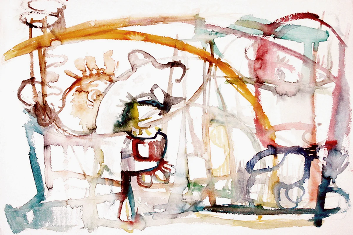 MOVE Mixed Media on Paper 18 x 23.5 inches (46 x 60 cm)
