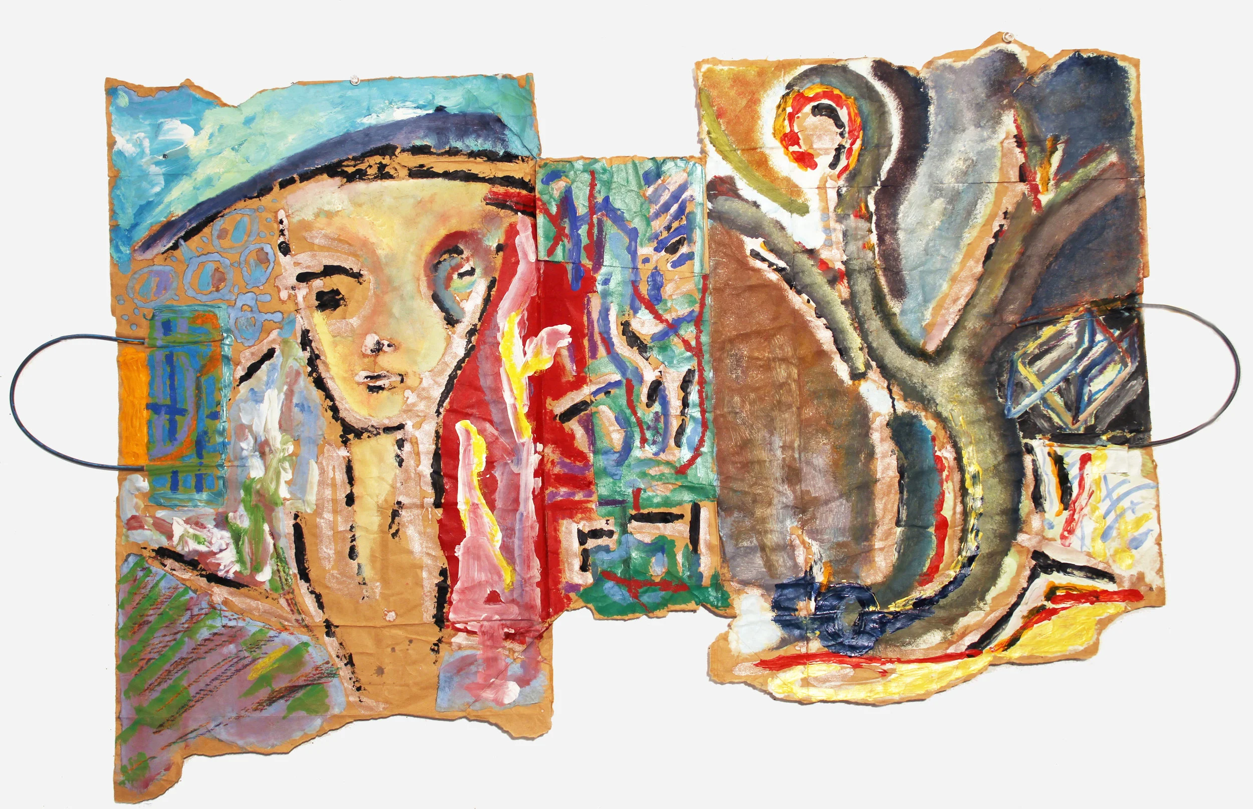 SHOPAHOLIC Mixed Media on Shopping Bag 25 x 40 inches (64 x 102 cm)