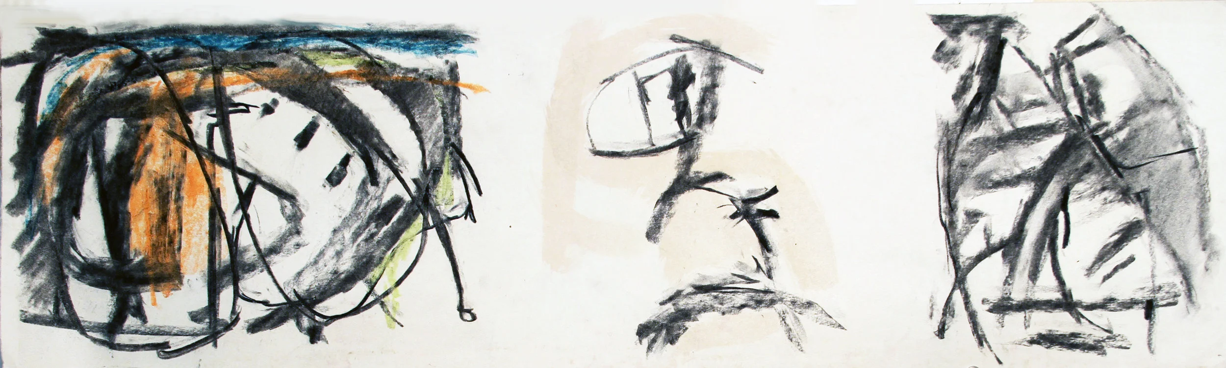 THE DARK SIDE OF THE MOON Mixed Media on Paper 9 x 30 inches (23 x 76 cm)