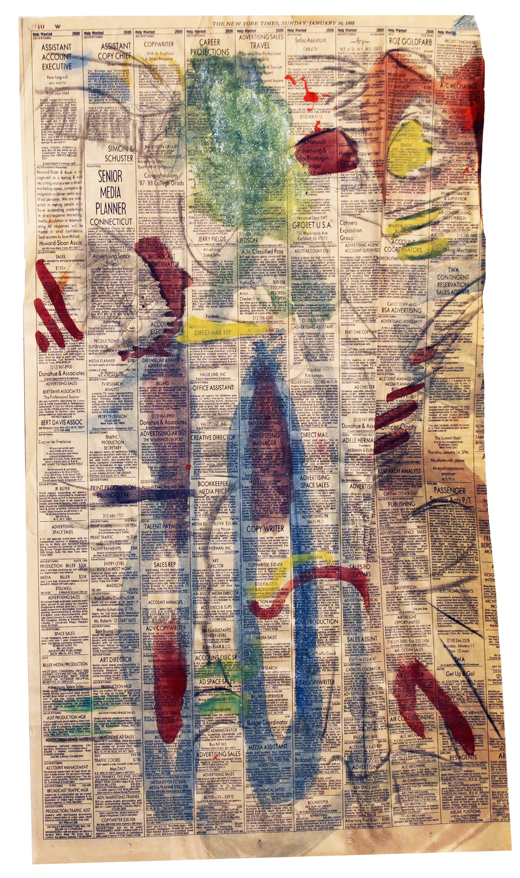 YOU GOT IT Mixed Media on Newspaper 22 x 12 cm (56 x 30 cm)