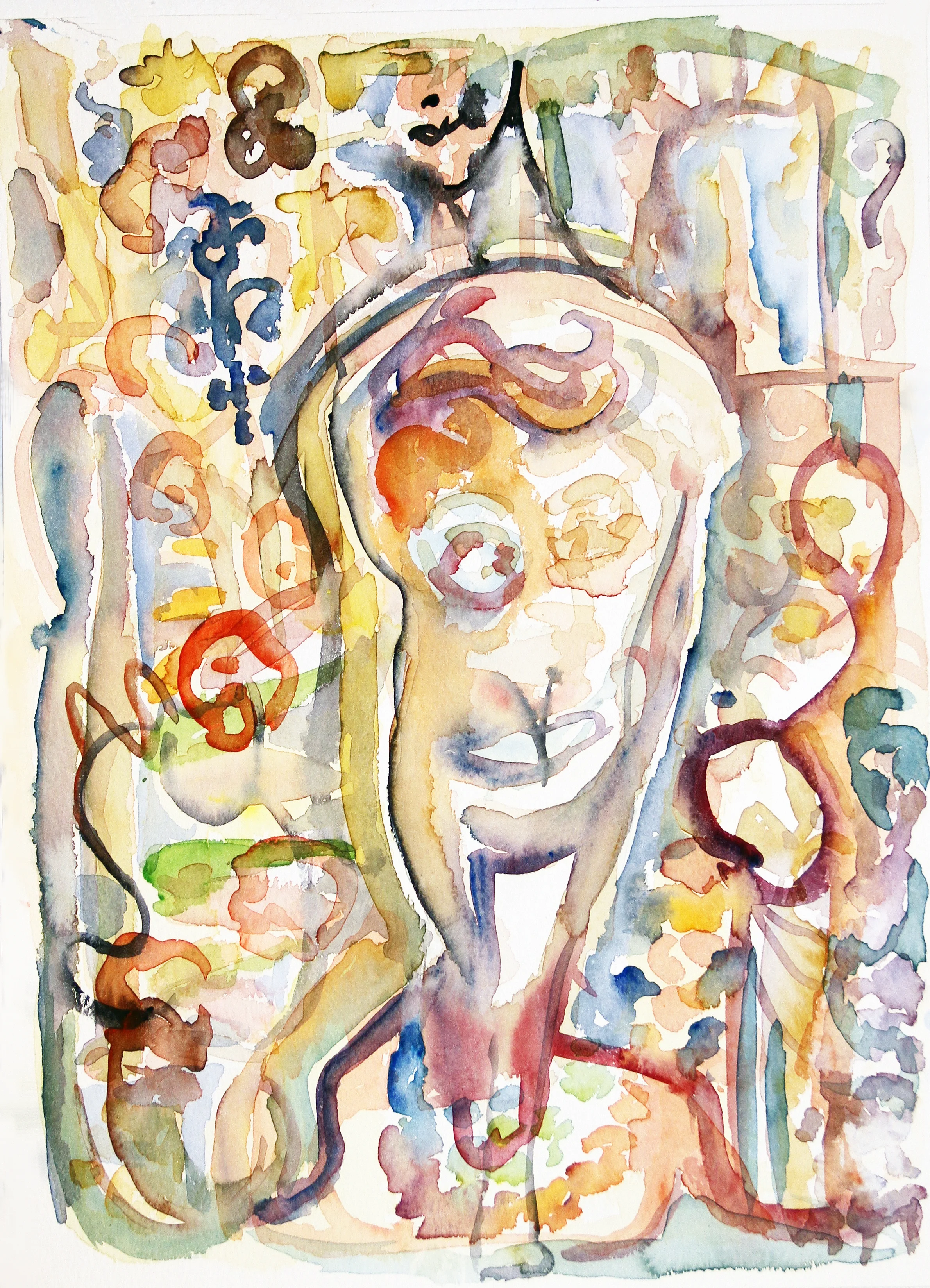 BOO MAN Mixed Media on Paper 15 x 11 inches (38 x 28 cm)