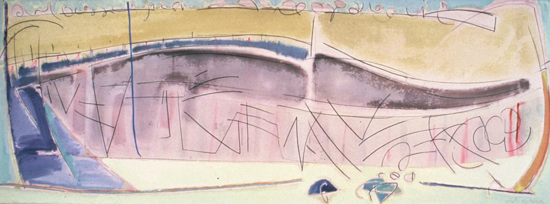 STRANGE UPBRINGING Mixed Media on Canvas 48 x 132 inches (122 x 335 cm)
