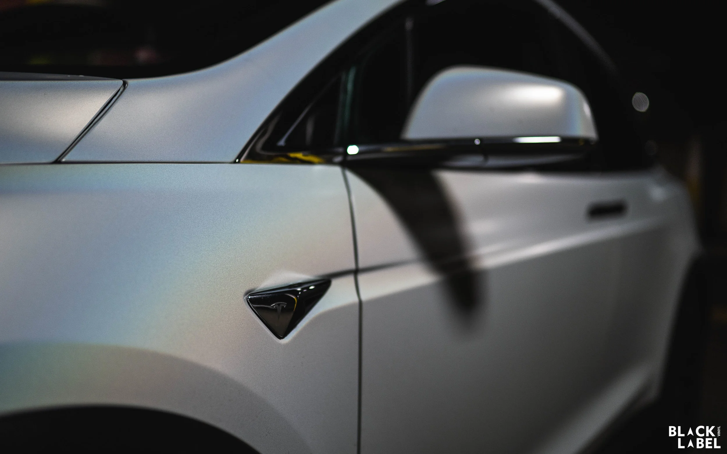 Tesla Model X Exterior Color Change in Satin Ghost Flip (Copy)