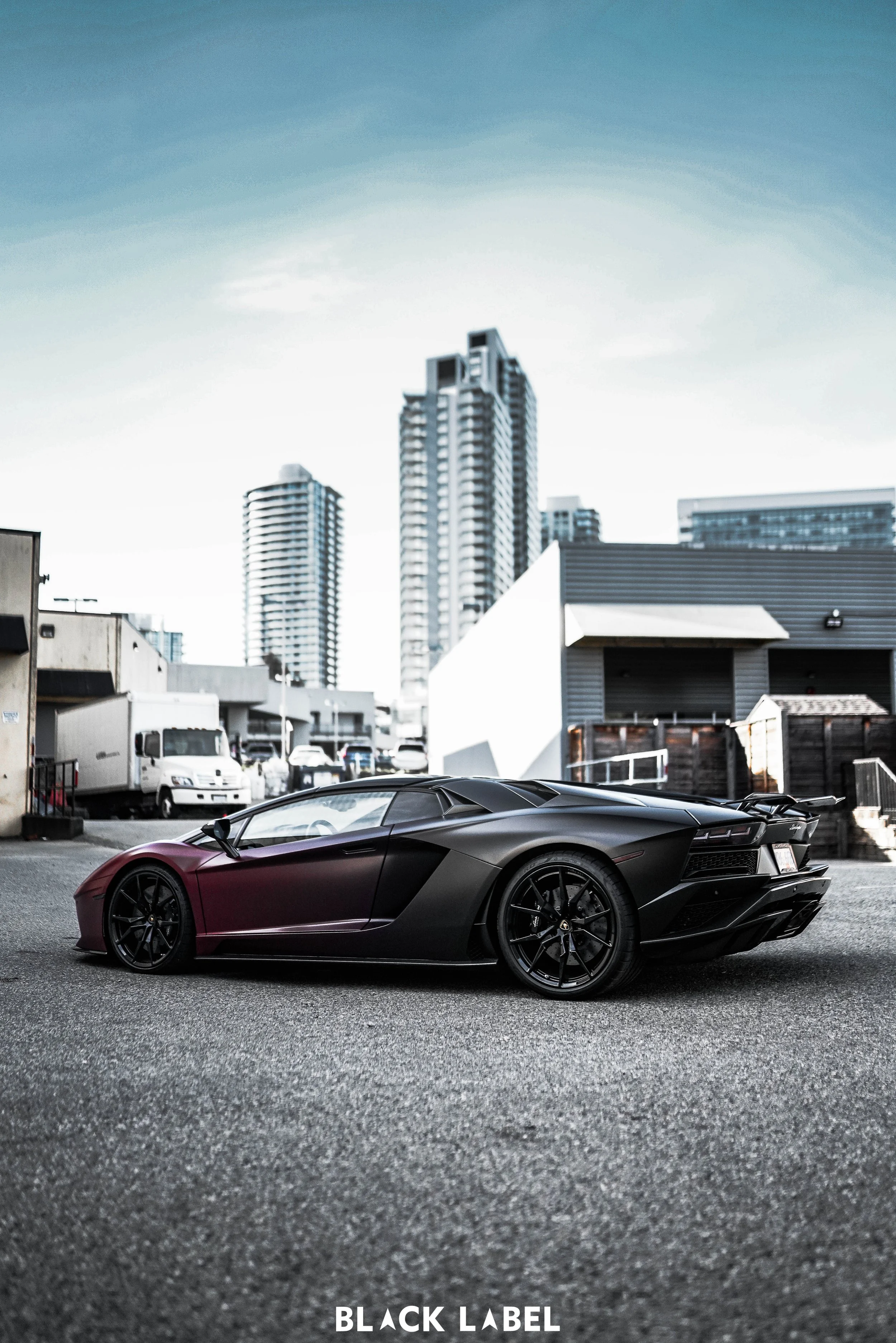 Lamborghini Colour change satin Burgundy red to black