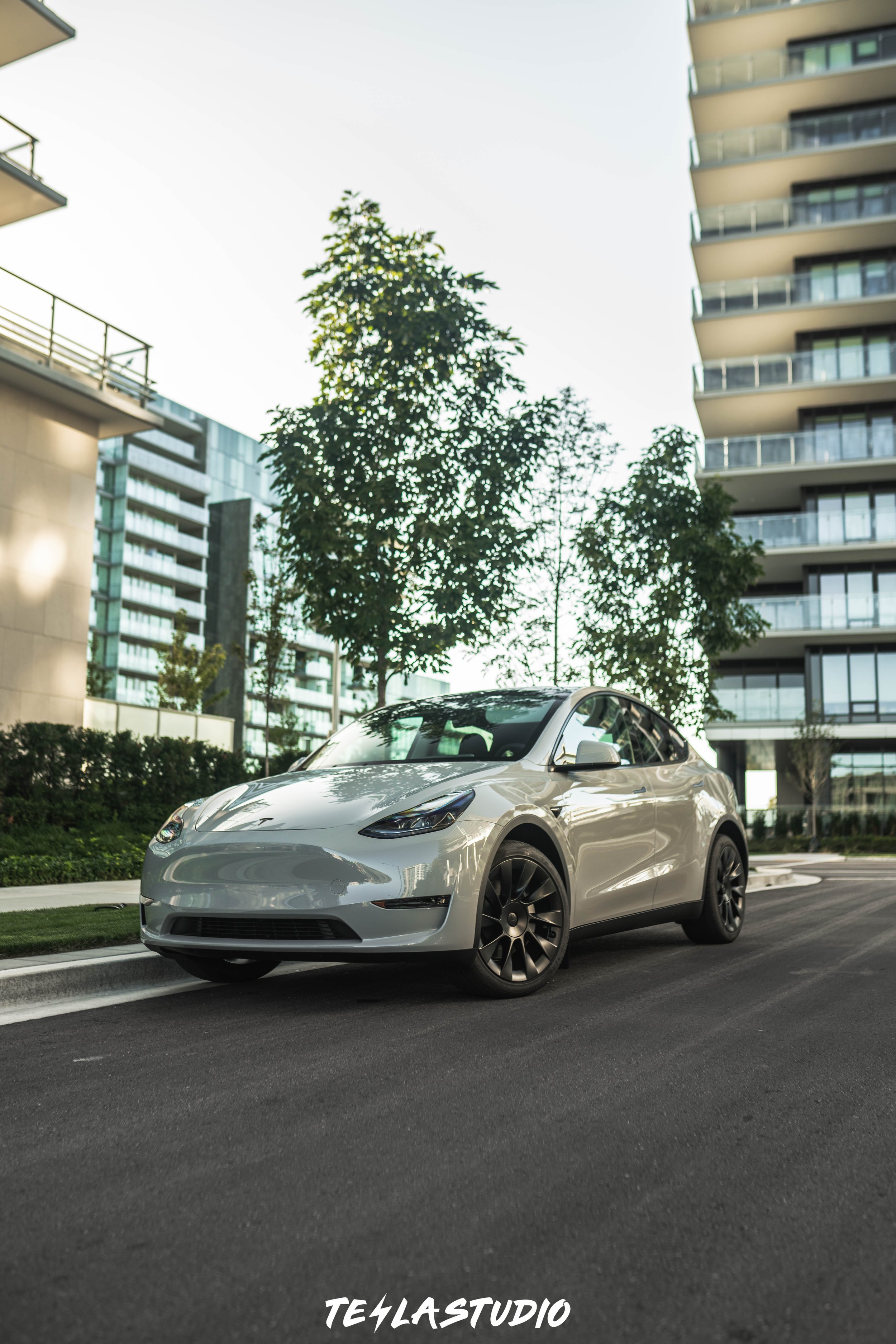 Tesla Model Y Gloss Chalk Grey PPF in Vancouver | Colour Change & Paint Protection