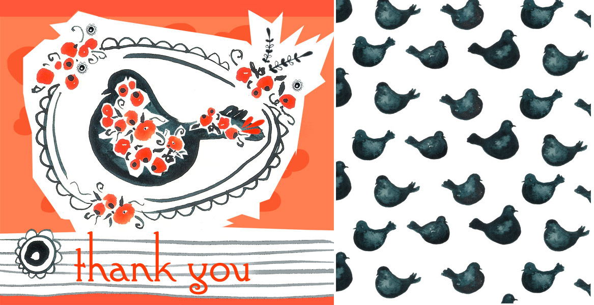 Blue Bird Thank You Card