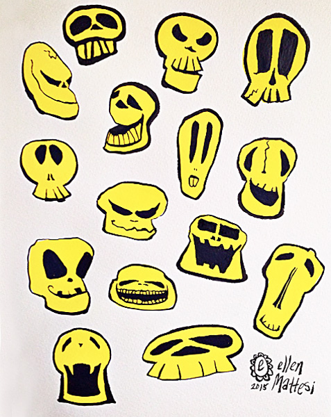 Skulls in Yellow