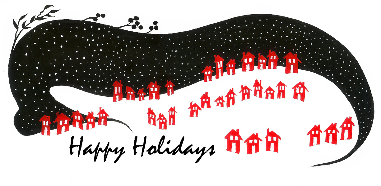 Red Village "Happy Holidays" Greeting Card