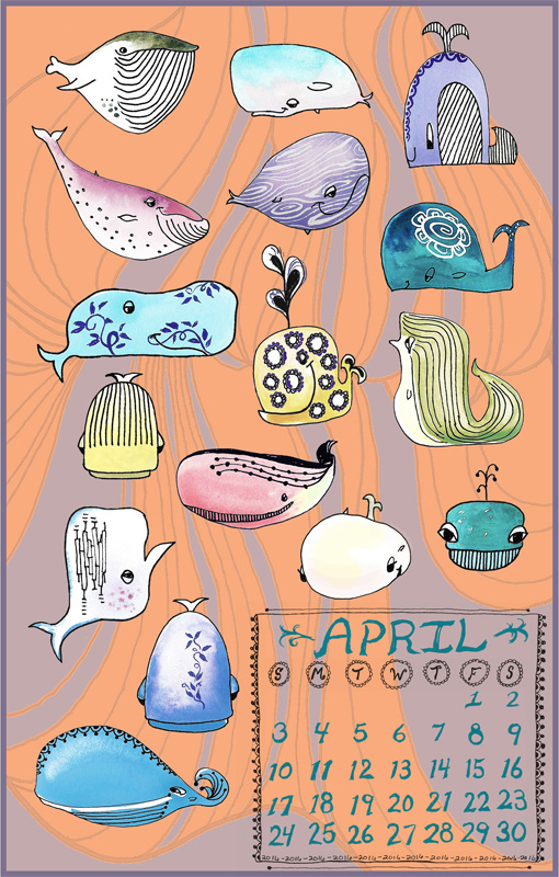 Whale Calendar Page