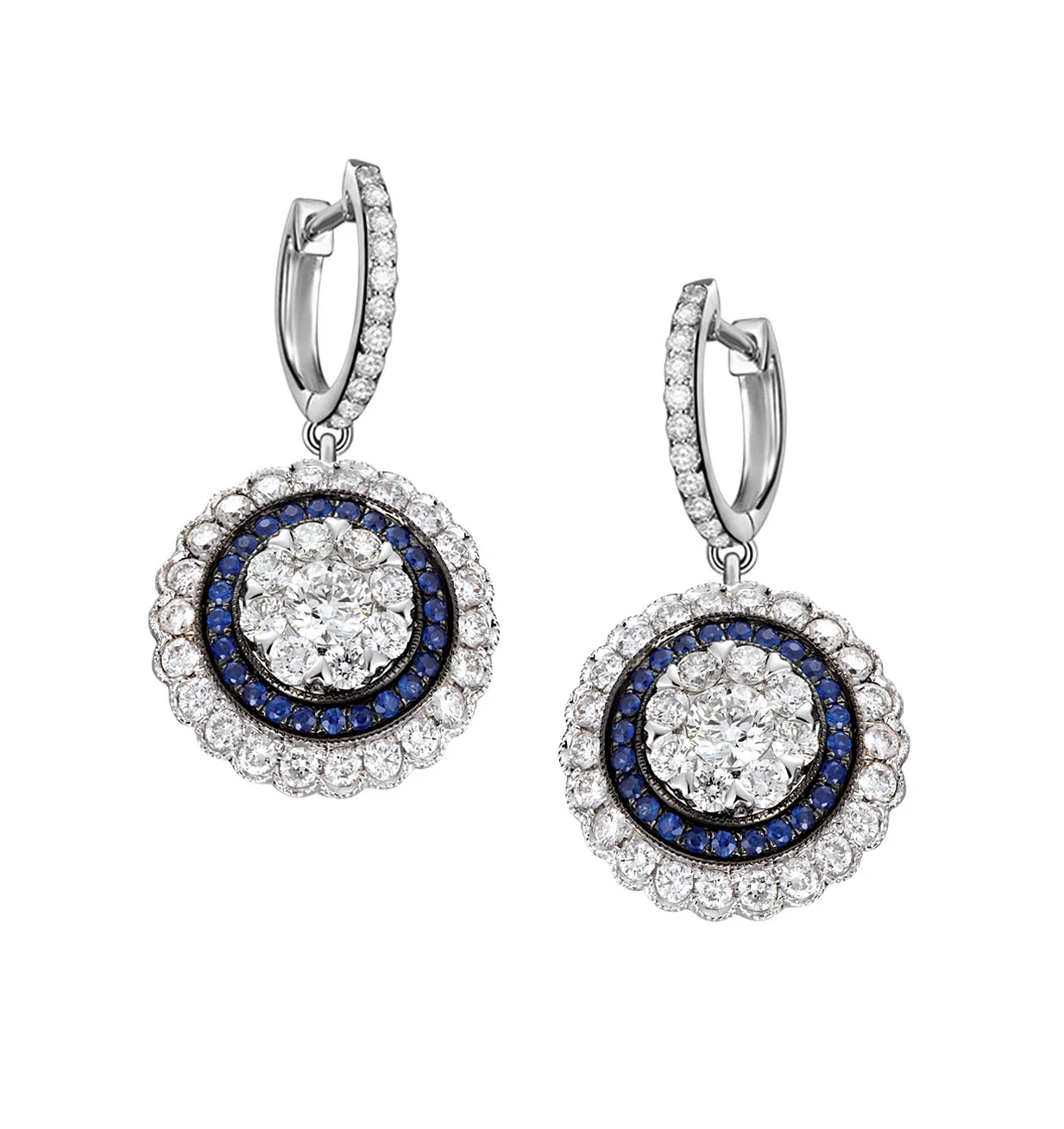 Exquisite Diamond and Sapphire Earrings
