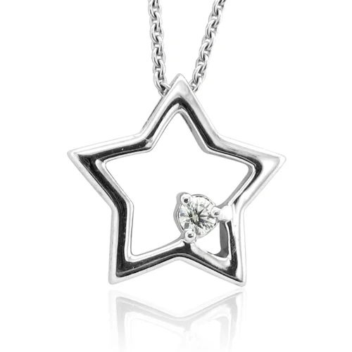Single Diamond Star Pendant
