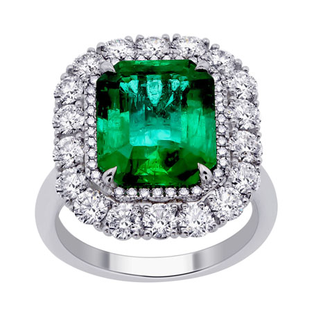 Emerald and Diamond Ring