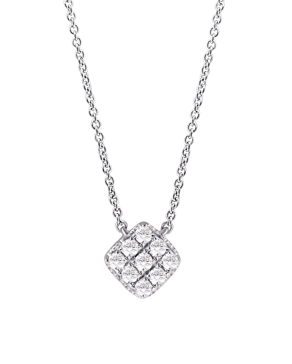 Diamond Cushion Necklace