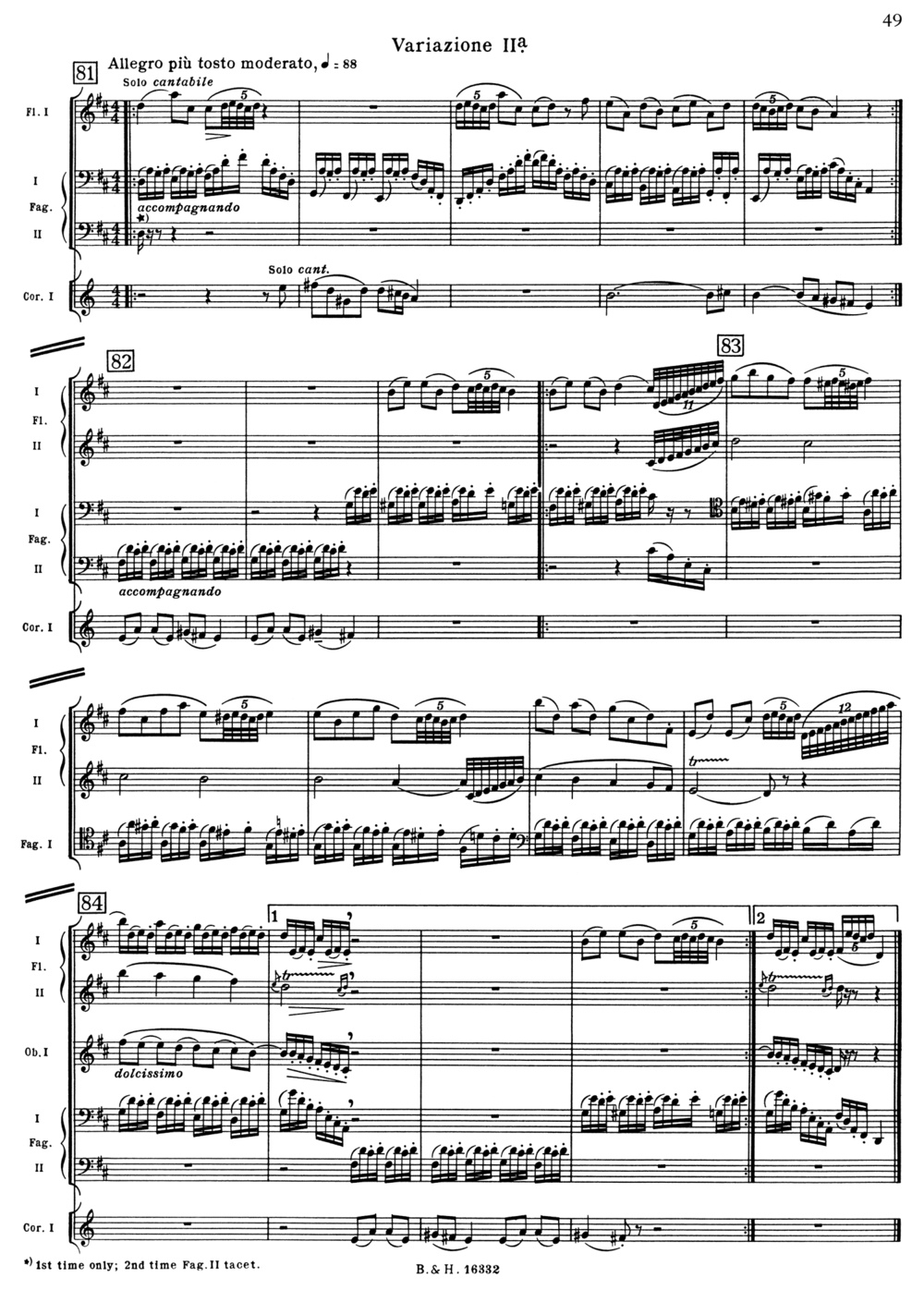 Gavotta (con due variazoni): Variation IIa - Rehearsal 81 to 2nd ending  after Rehearsal 84 — The Orchestral Bassoon