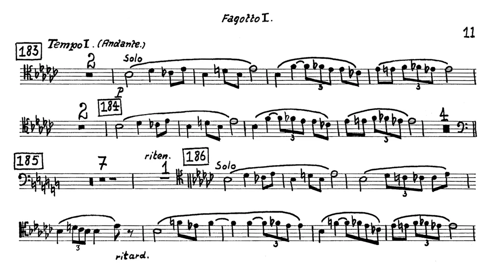 ''Berceuse'' bar 3 of Rehearsal 183 to 1 bar before Rehearsal 187