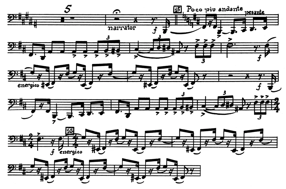 1 bar before Rehearsal 15 to bar 4 of Rehearsal 16 — The Orchestral Bassoon