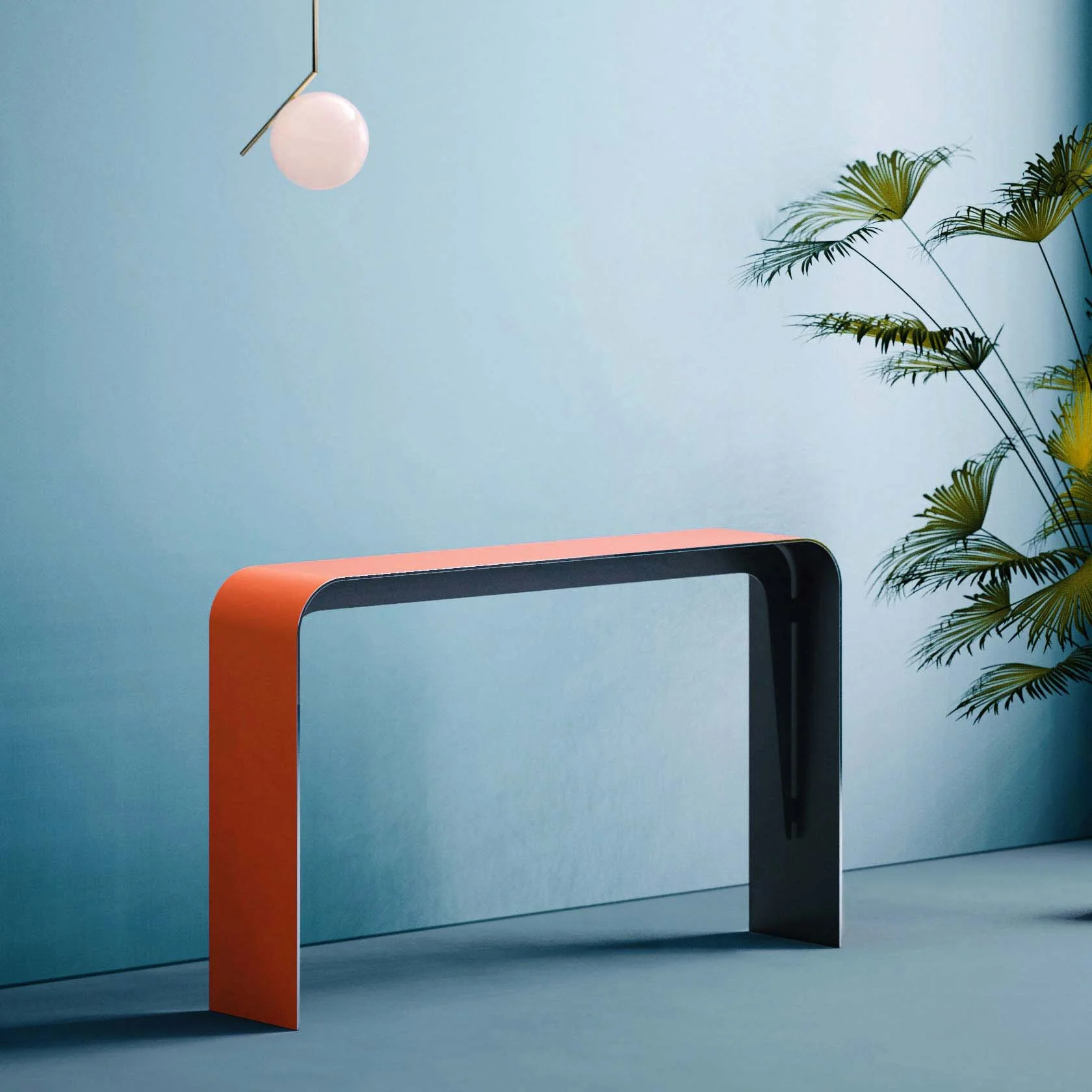 Horizon console table in orange