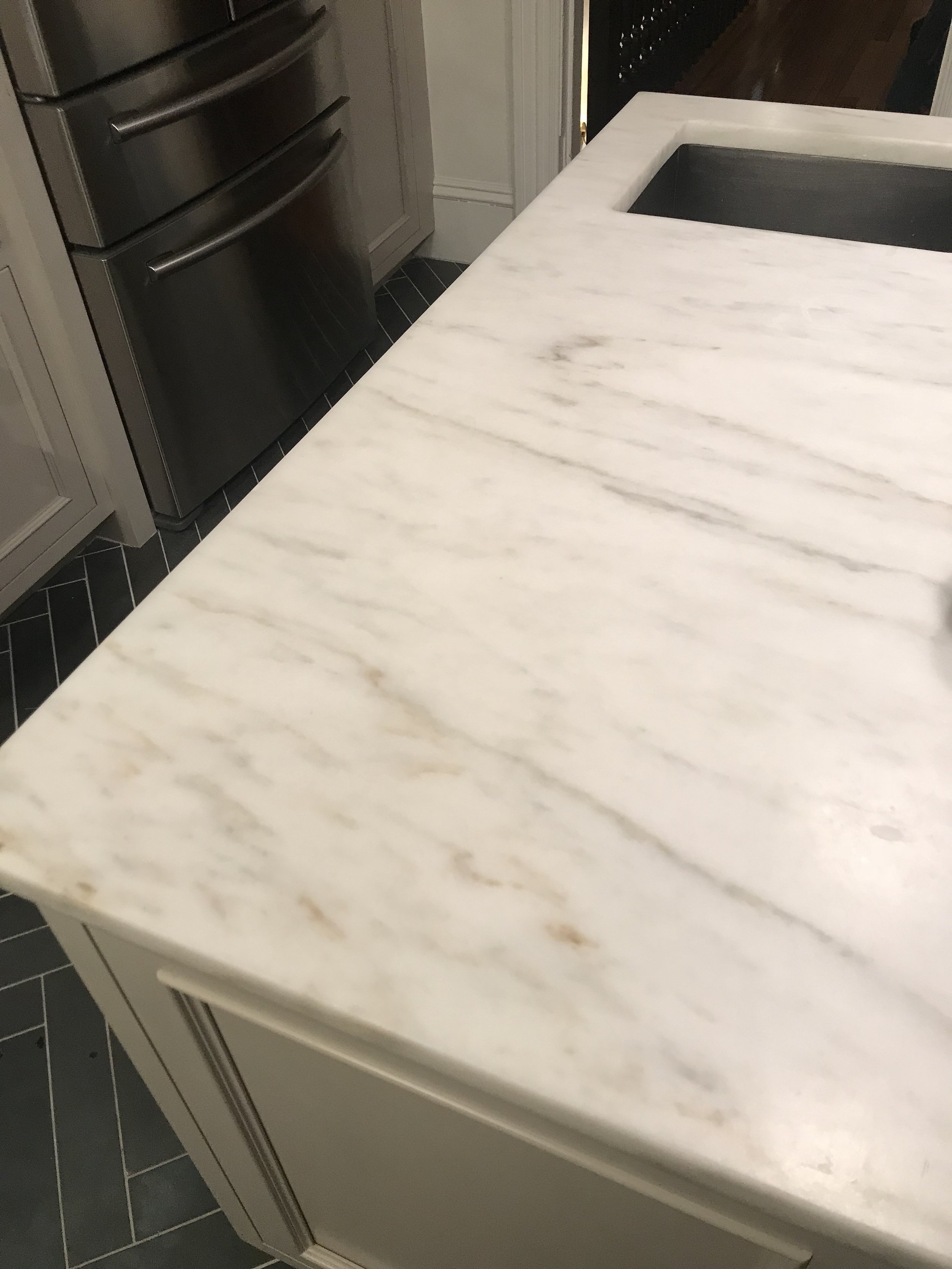 Honed Marble Countertops Three Years Later Self Styled