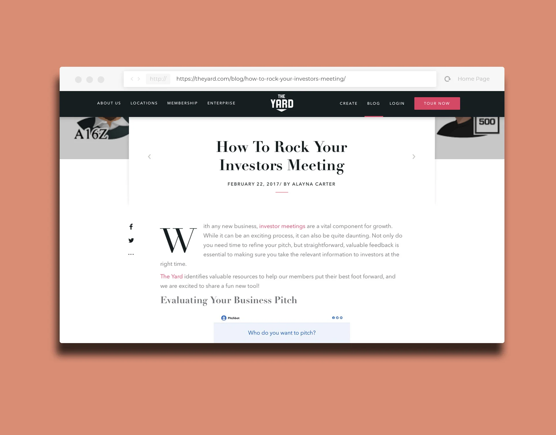  The Yard is a co-working space for businesses and entrepreneurs to build their companies in a warm and inviting environment. During my time there as a community manager, I wrote blog posts with SEO tactics and planned multiple events monthly that cu