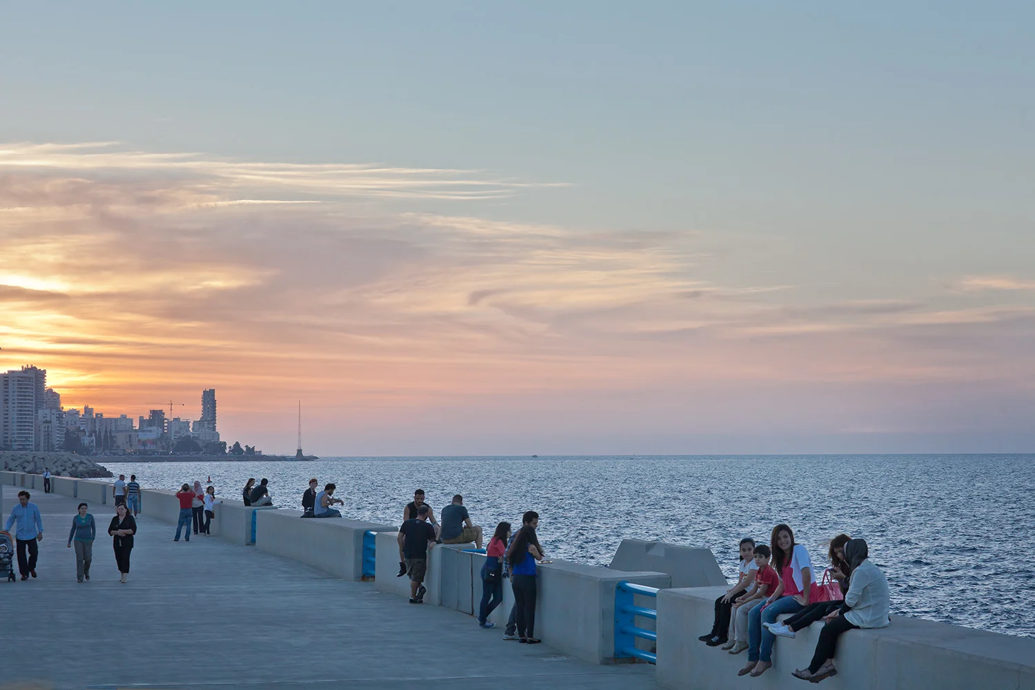 Sunset at the Tsunami Wall Promenade, Beirut