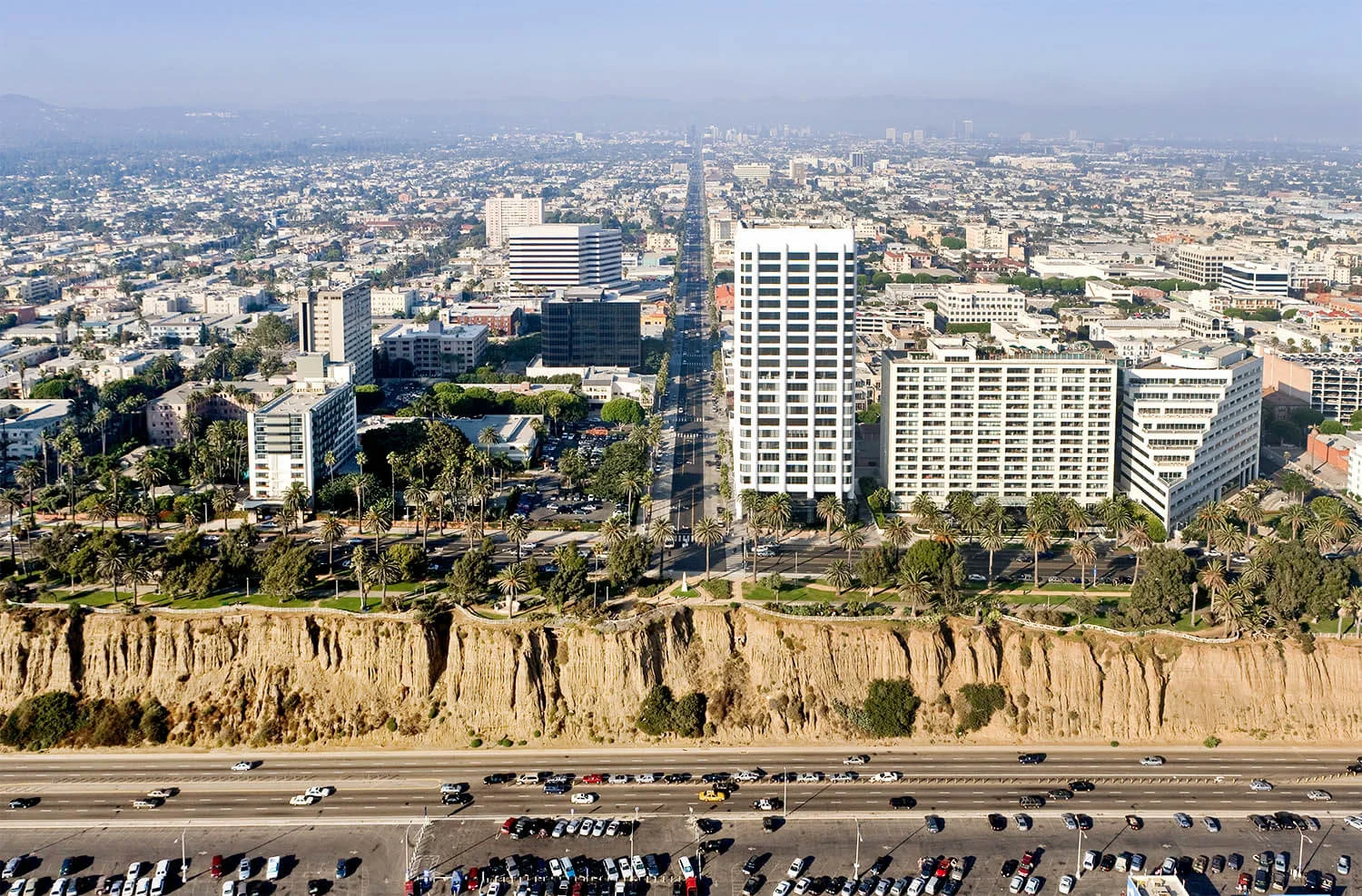 The End of Wilshire Boulevard at the Beach in Santa Monica