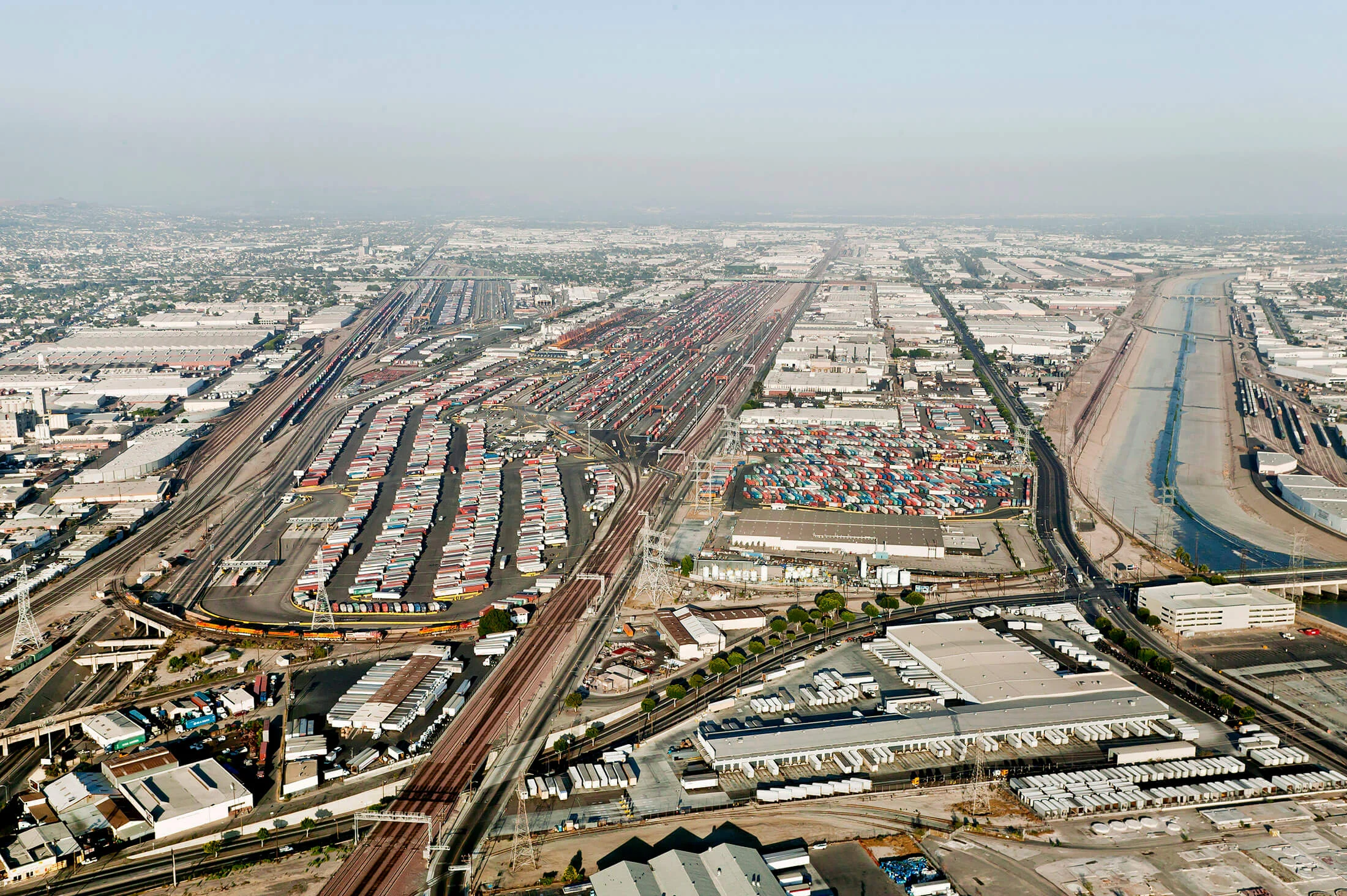 Approaching the B.N.S.F. Container Terminal