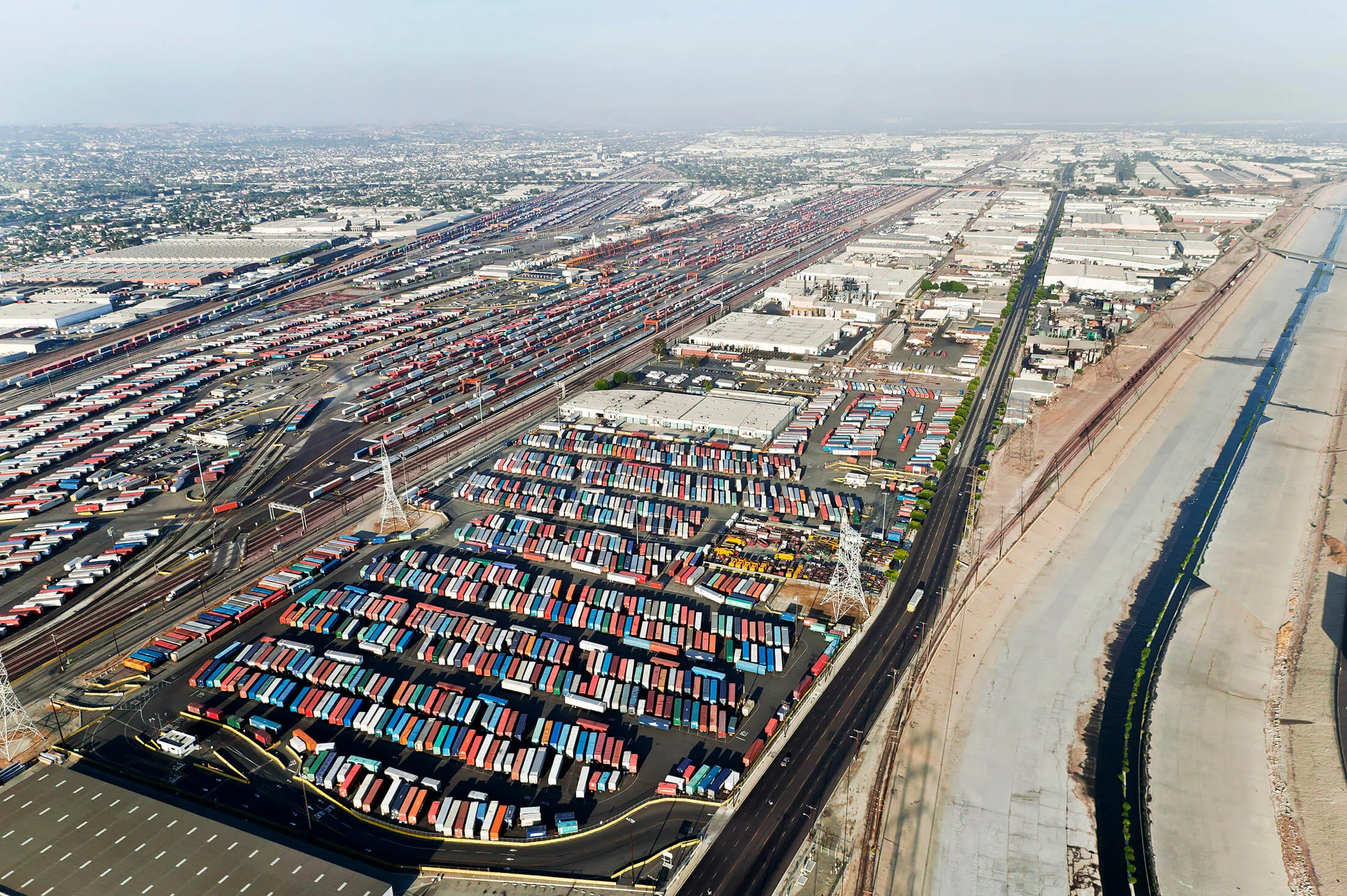 The B.N.S.F. Hobart Intermodal Terminal and Rail Yard