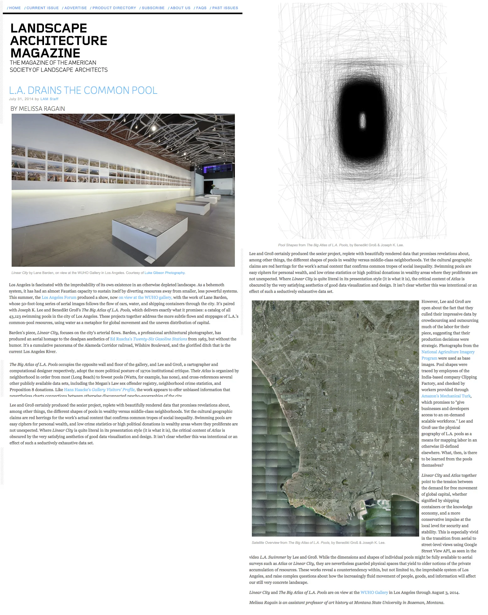 Landscape Architecture Magazine Review of Lineary City and the Big Atlas of L.A. Pools