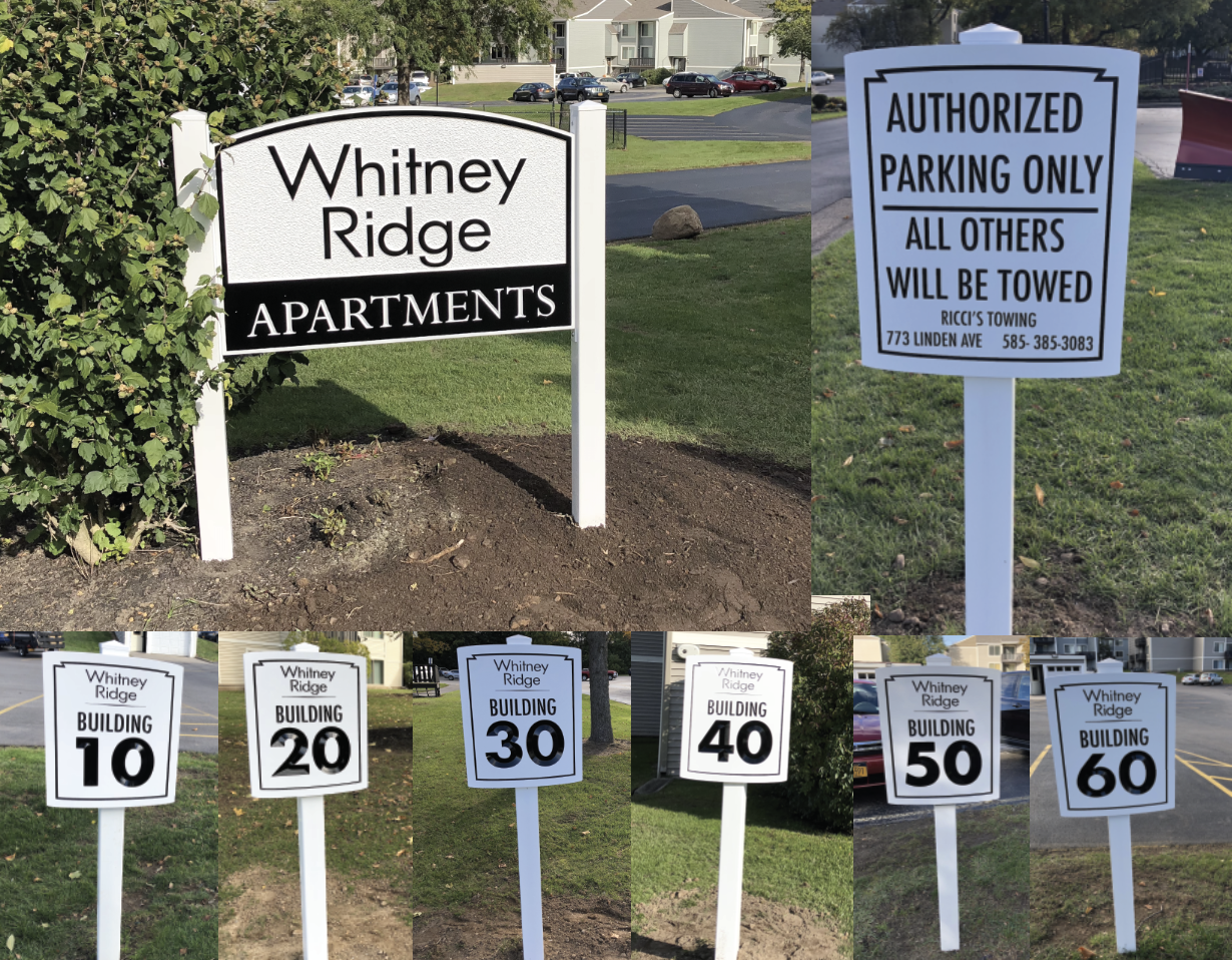 Apartment Complex High Density Urethane Carved Signage