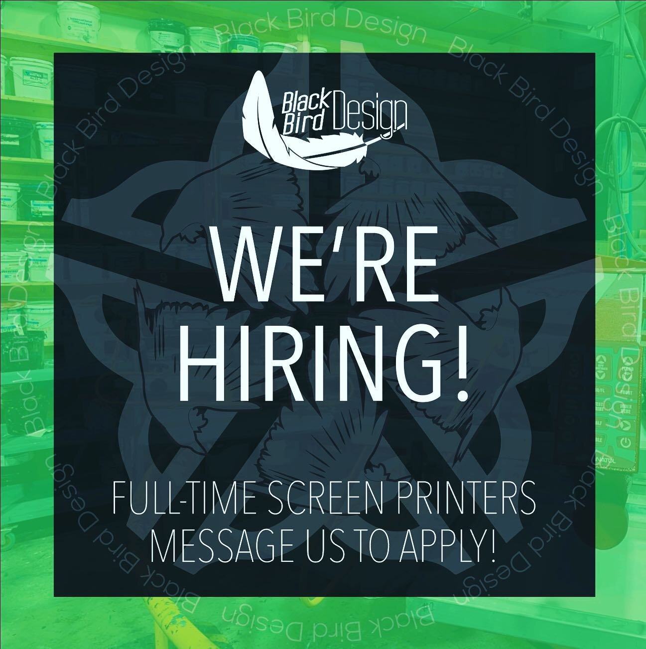 We are looking for people to join our team that have experience in a print shop on automatic and/or manual presses. Let&rsquo;s push ink, drink coffee, and pet dogs. Interested?! Message us for more details.