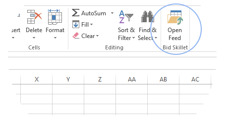 Press this button to safely open product feeds in Excel