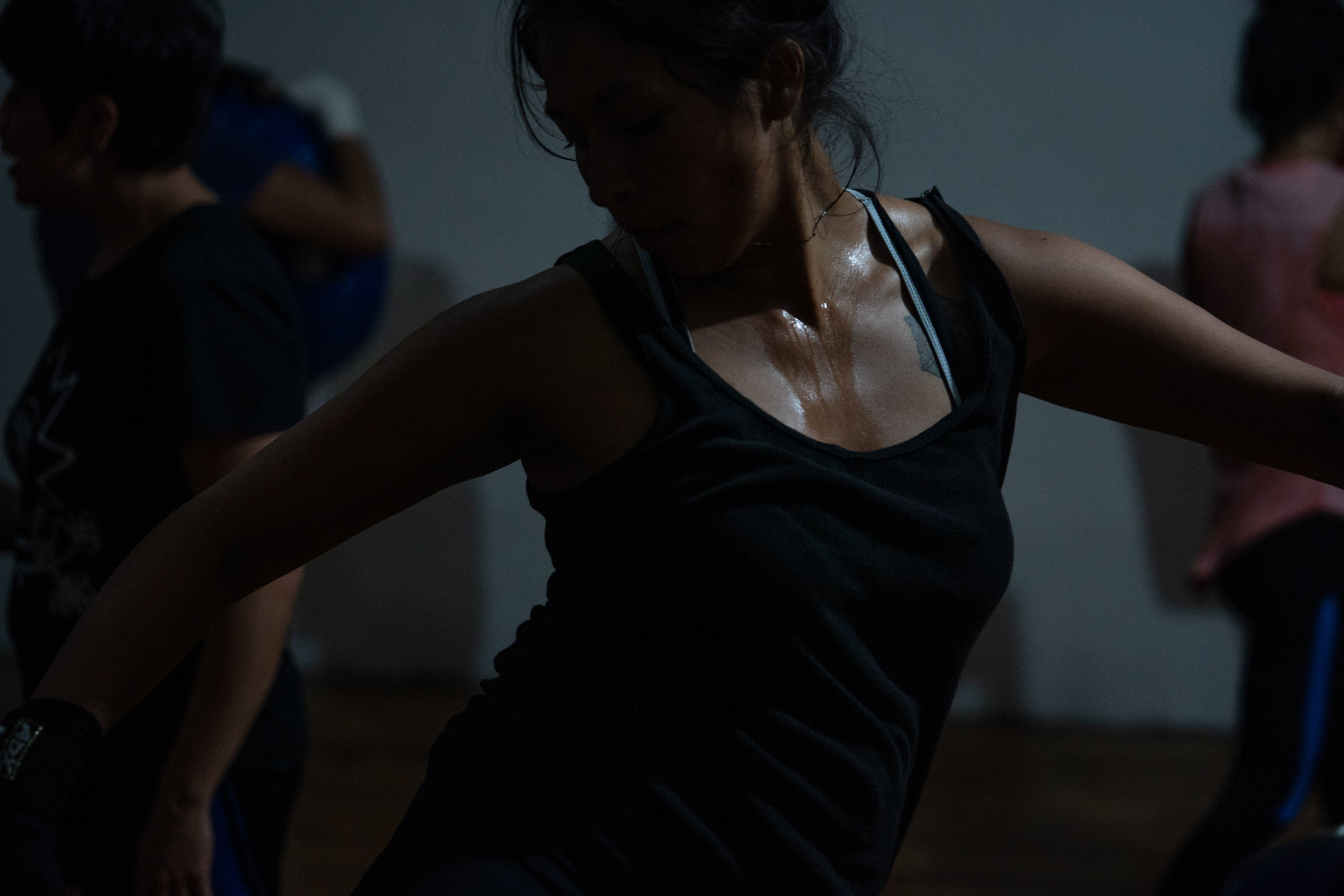   A woman takes part in La Ruda self-defense class in Mexico City in March, 2019.  