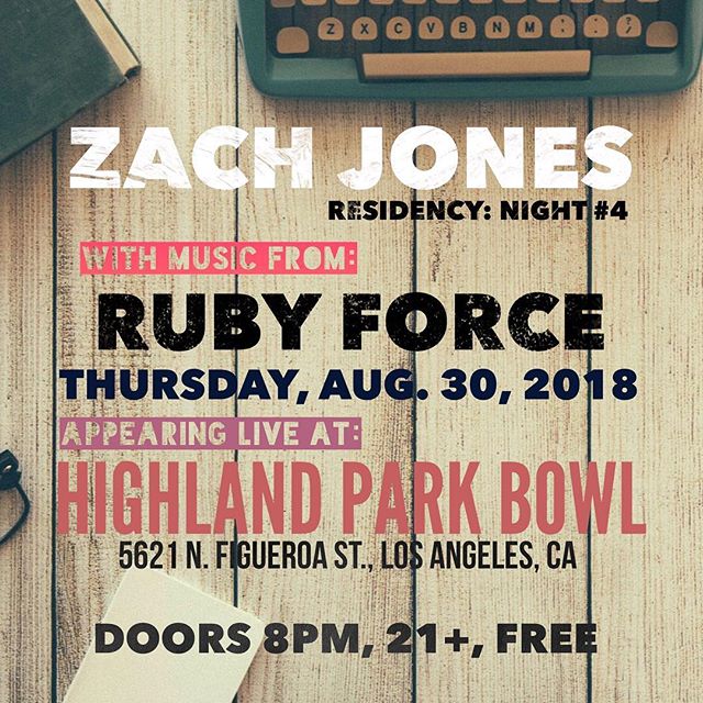 We&rsquo;ll be closing out our August Residency at @highlandparkbowl tonight with @rubyforce. Good times and great tunes. See you there!
