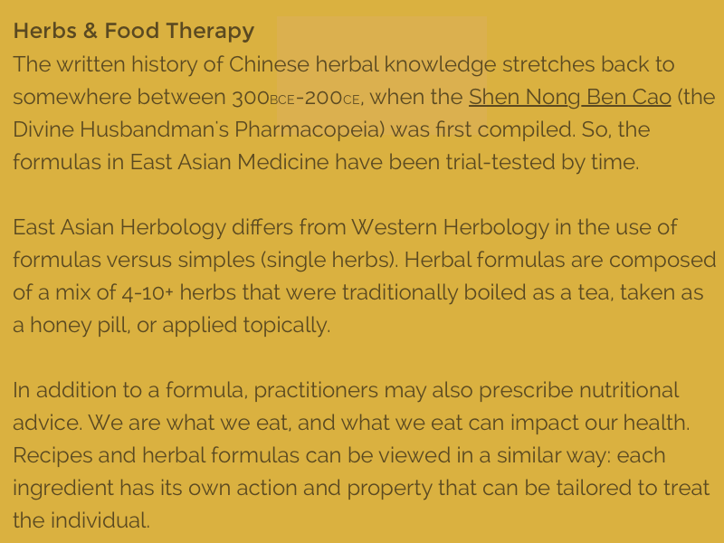 Herbs/ Food Therapy